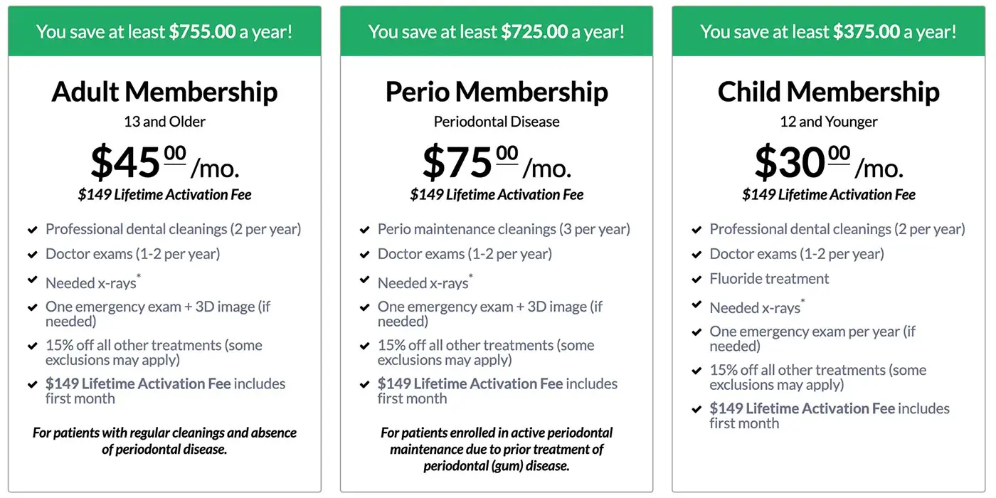 Dental membership plan near me